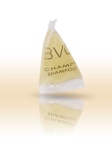 Champú con soja y jojoba en sobre pirámide 15ml - 1000 Unidades