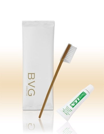 Kit de higiene dental 2 unidades con tubo de pasta dental BVG Gold - 400 Unidades
