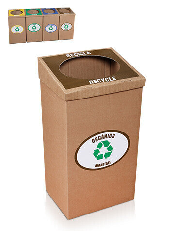 Papelera robusta de reciclaje (Orgánico, restos comida, etc) para zonas comunes. Regalo 10 bolsas rojas.