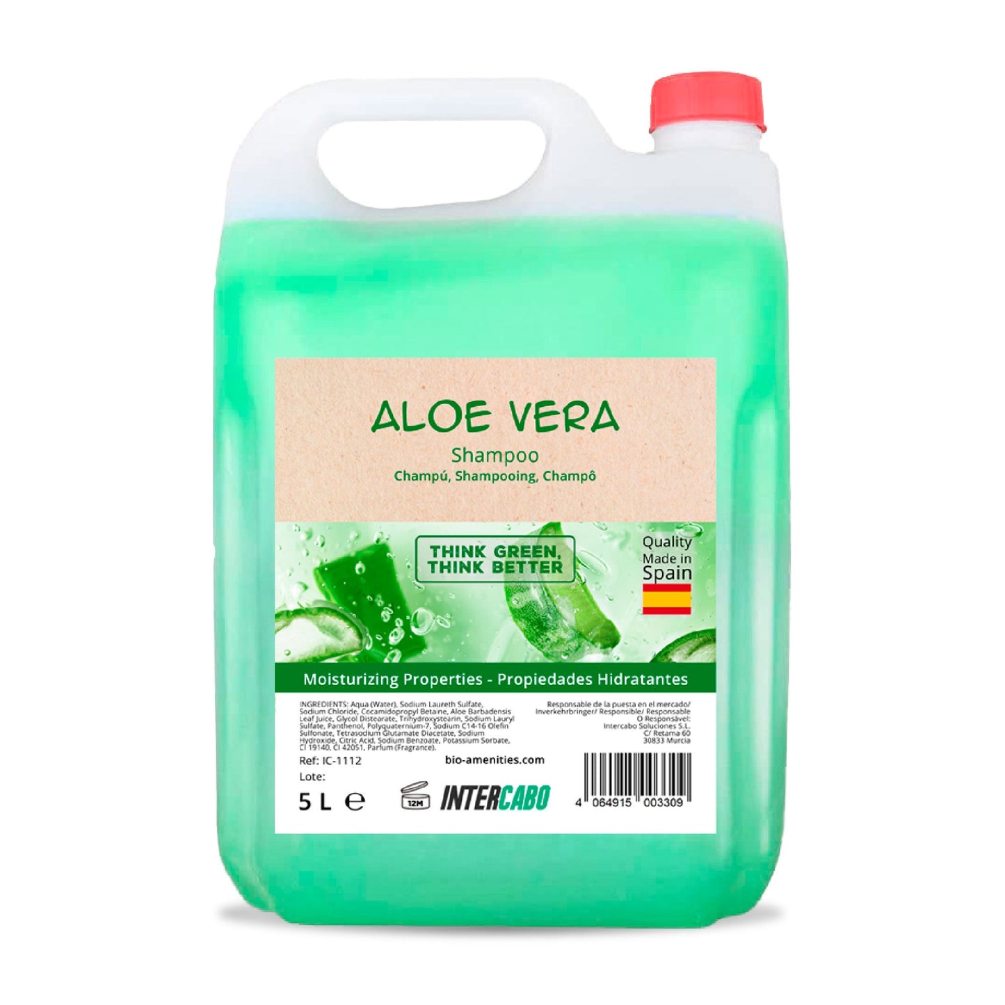 Champú Intercabo con Aloe Vera, Envase de 5L
