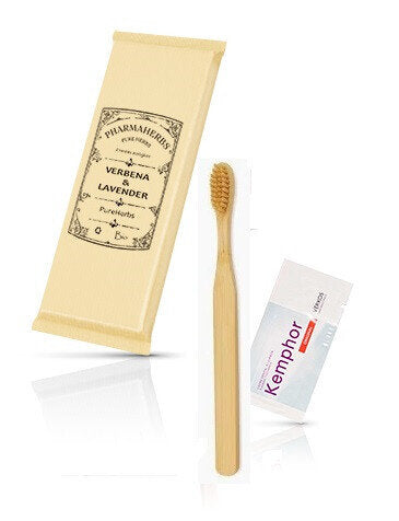 Kit dental de bambú Cepillo con cerdas suaves Bio + Sobre dental - 100 unidades