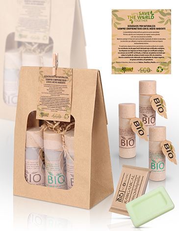 Set Go Green Bio de gel, champú, body milk y una pastilla de jabón