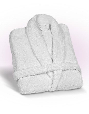 Albornoz de algodón rizo americano en color blanco 450g