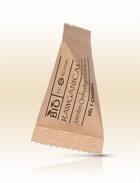 Gel de ducha y champú Go Green Bio en sobre pirámide 15 ml - 800 Unidades - 12 L