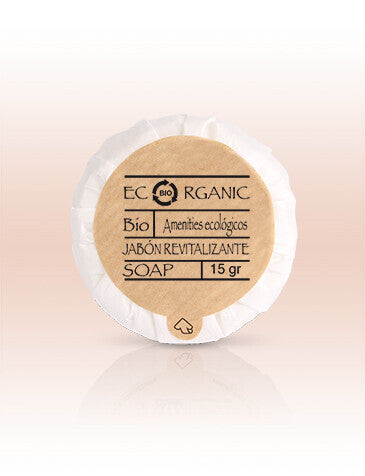 Pastilla de jabón de manos redonda Ecorganic 15 g - 40 unidades