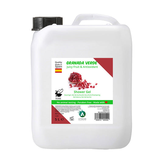 Gel de Ducha Granada Verde de Vitacab, Granada Frutal Juicy - Bidón de 5L