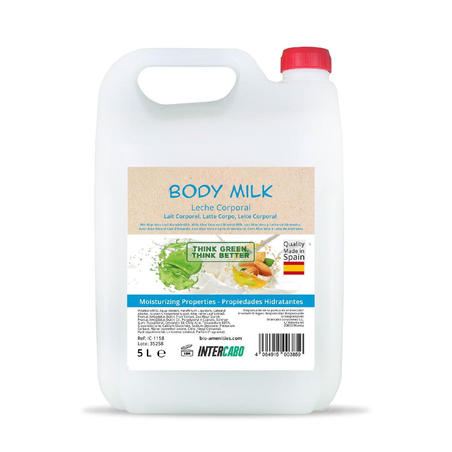Body Milk con Aloe Vera y Leche de Almendras, Garrafa 5L